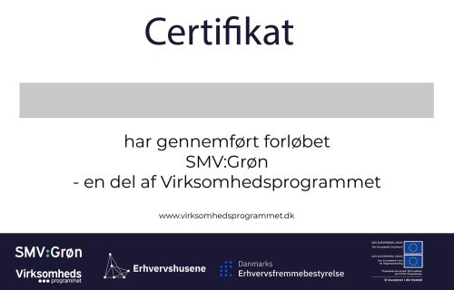 Certifikat for gennemførelse af SMV Grøn